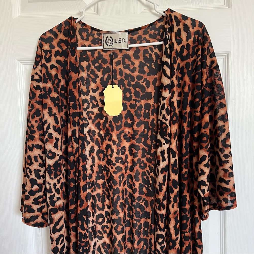 L&B Apparel | Leopard Print Fringed Duster - image 2